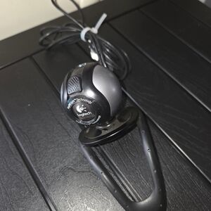 Logitech Black and Dark Gray Webcam with Adjustable Clip